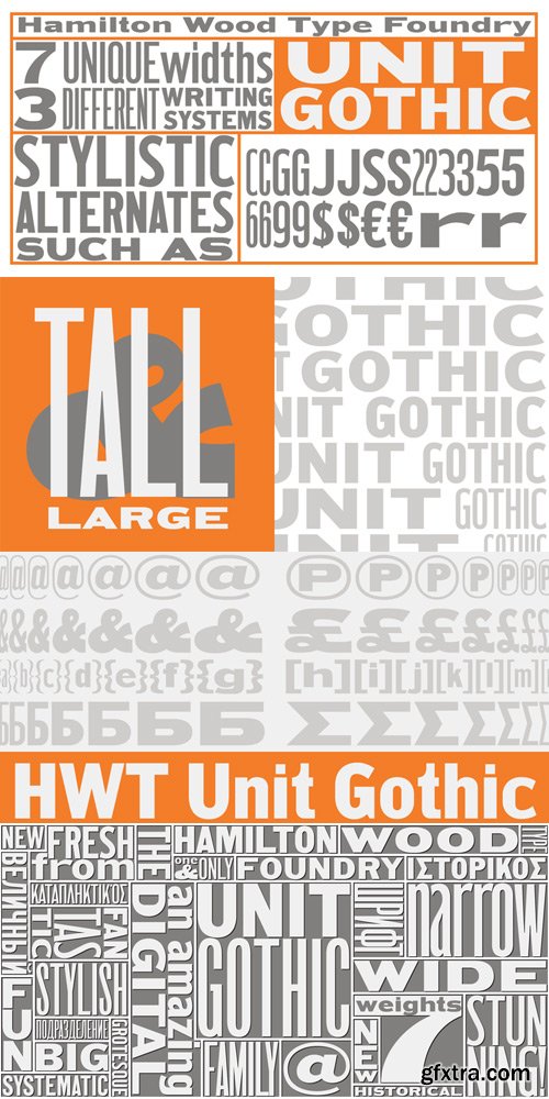 HWT Unit Gothic Font Family $149.95