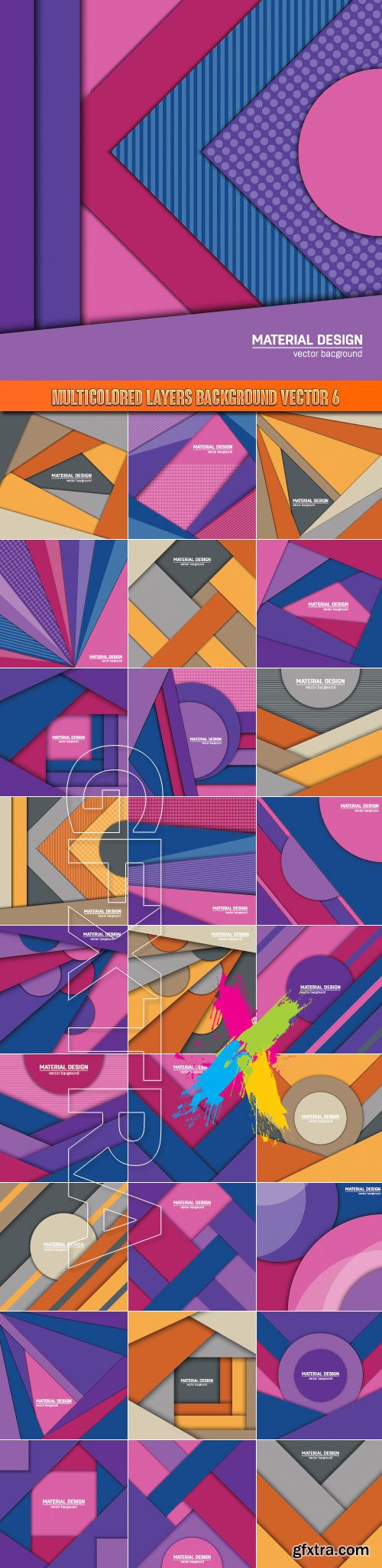 Multicolored layers background vector 6