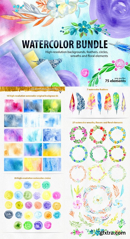 Watercolor bundle: textures and more - CM 547726