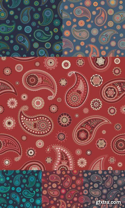 Rich Paisley Colourfull Seamless Vector Pattern