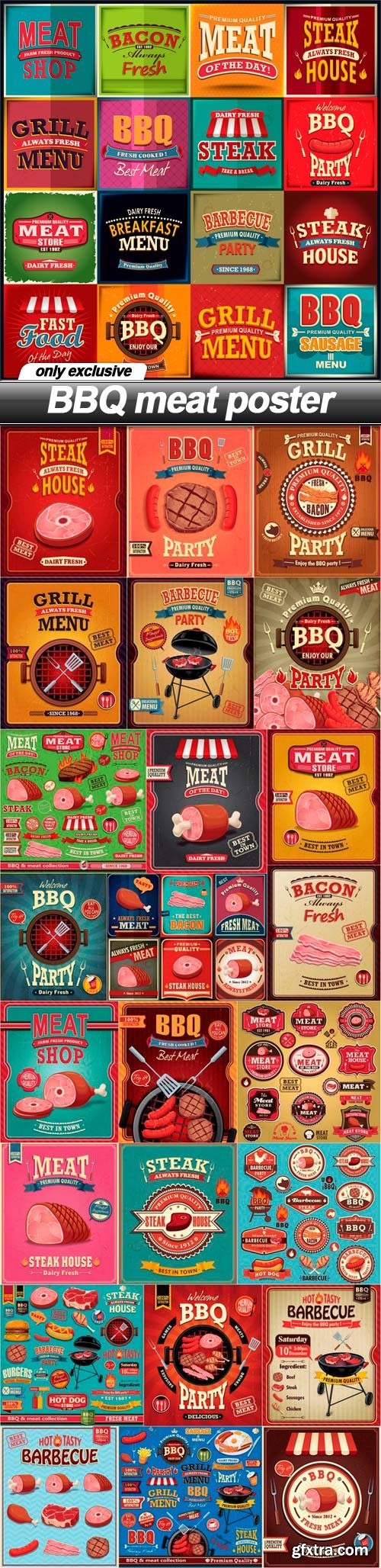 BBQ meat poster - 25 EPS