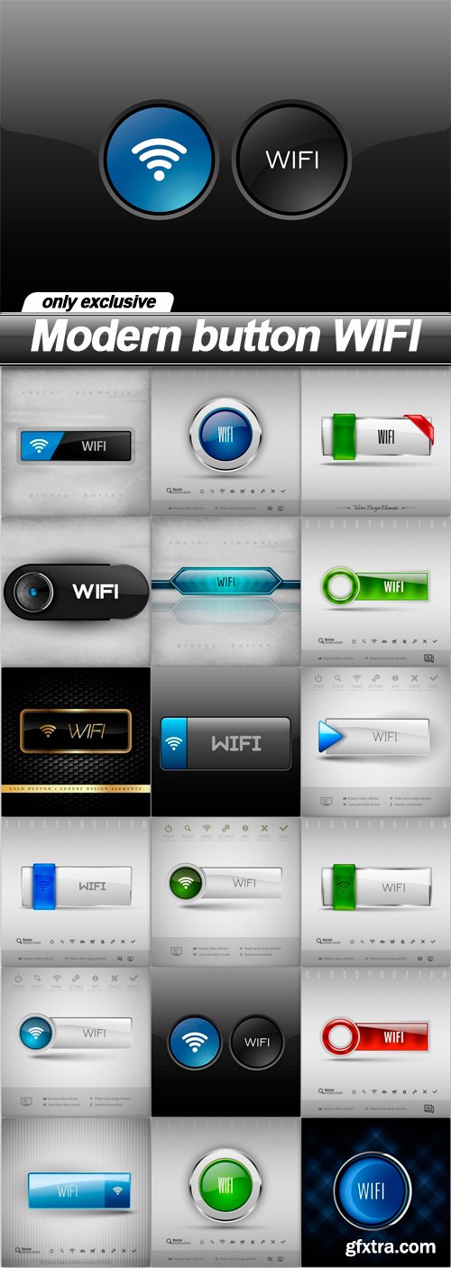 Modern button WIFI - 18 EPS