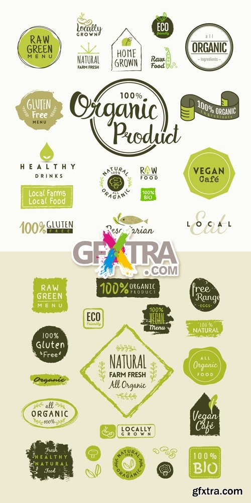 Organic Products Icons Vector
