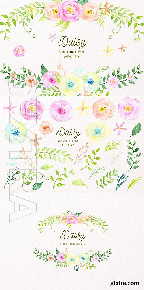 CM - Watercolor Clipart Daisy 554049