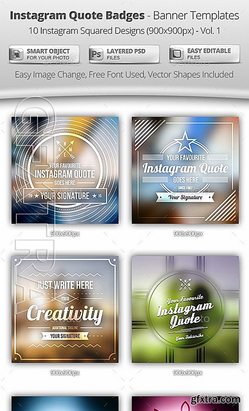 GraphicRiver - 10 Instagram Quote Badges - Banner Templates 11967544