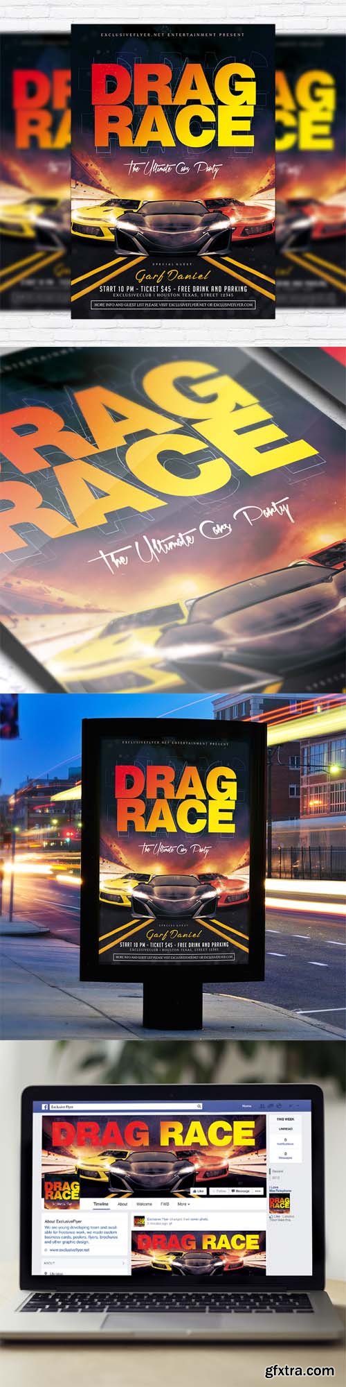 Drag Race - Flyer Template + Facebook Cover