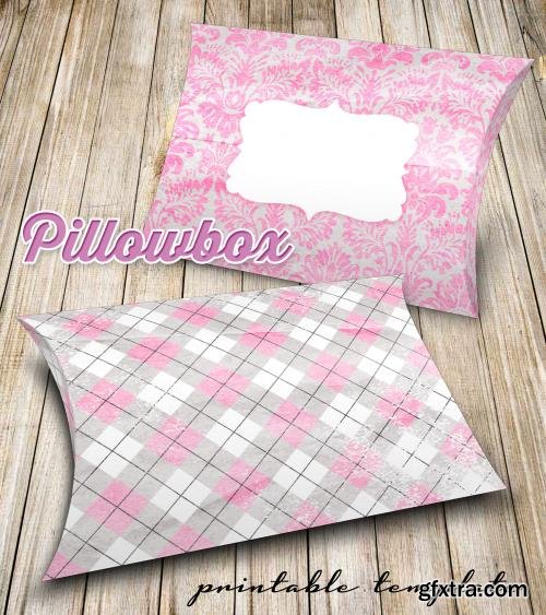 CreativeMarket Printable Pillowbox Pink 558447