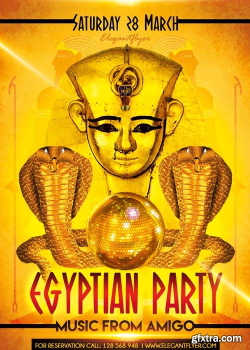 Egyptian Party V02 Flyer PSD Template + Facebook Cover