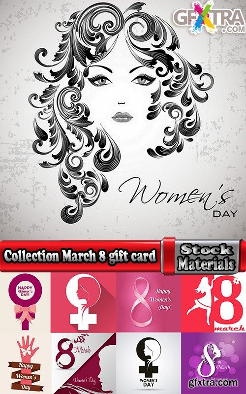 Collection March 8 gift card flyer poster vector image 25 EPS