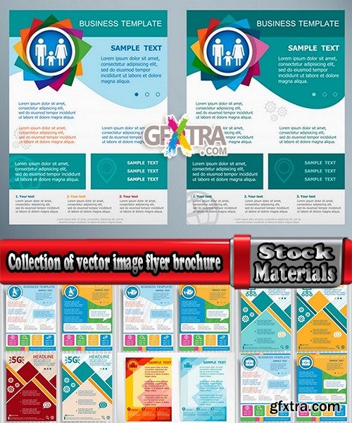Collection of vector image flyer banner brochure business card 14-25 Eps