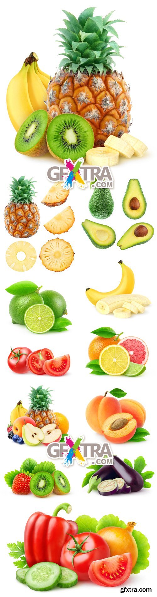 Stock Photo - Fruits & Vegetables Isolated 2