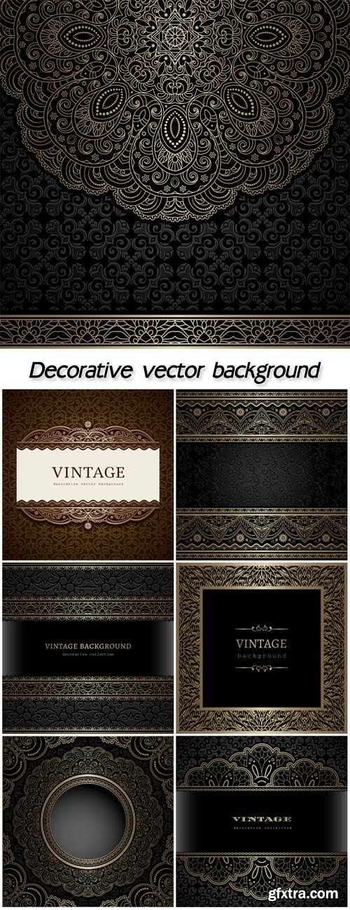 Decorative vector background, vintage patterns