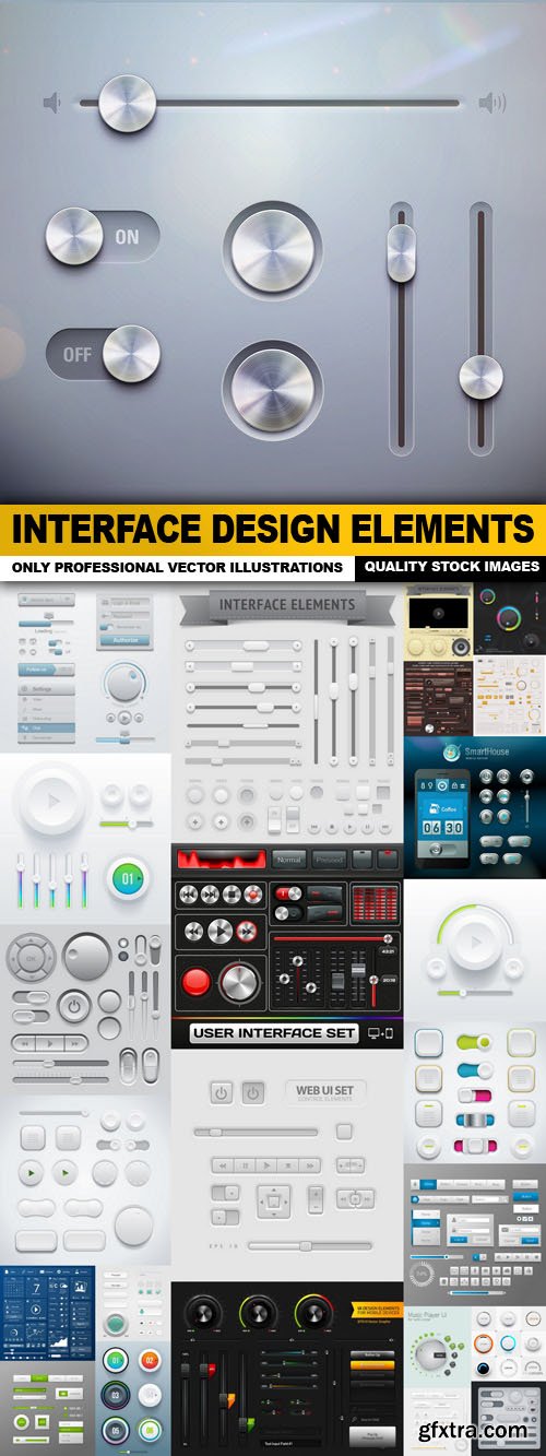 Interface Design Elements - 25 Vector
