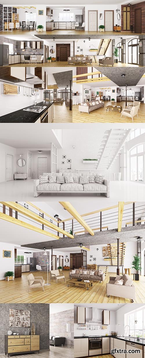 Modern Apartment Interior 3D Render