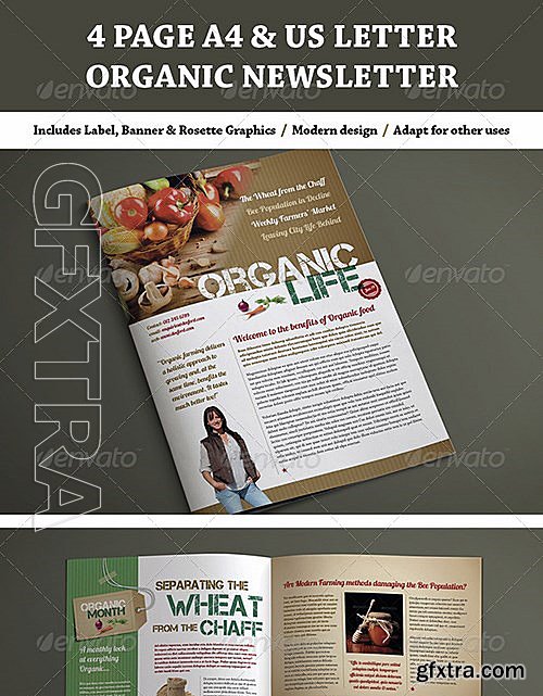 GraphicRiver - 4 Page A4 and US Letter Organic Newsletter 7413416