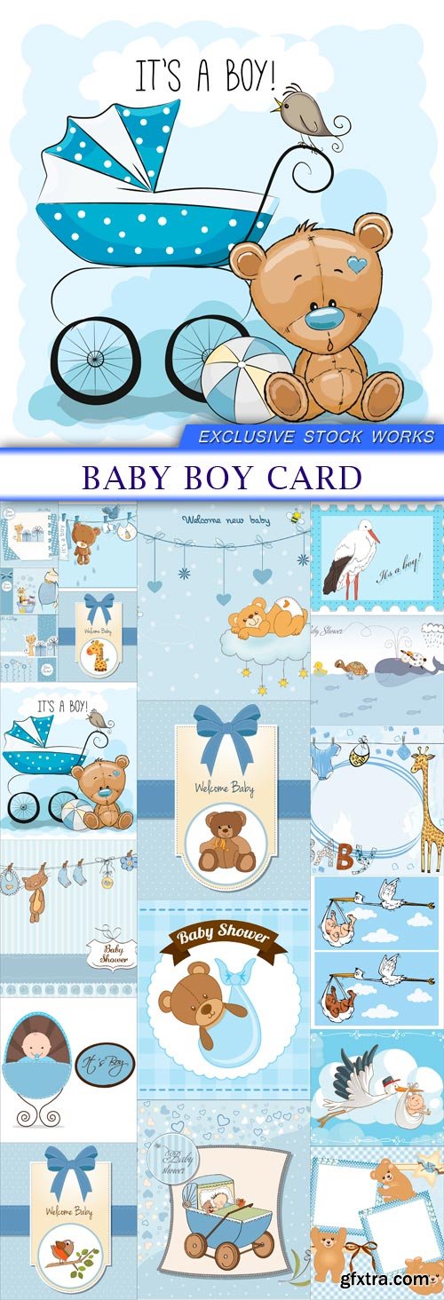 baby boy card 19X EPS