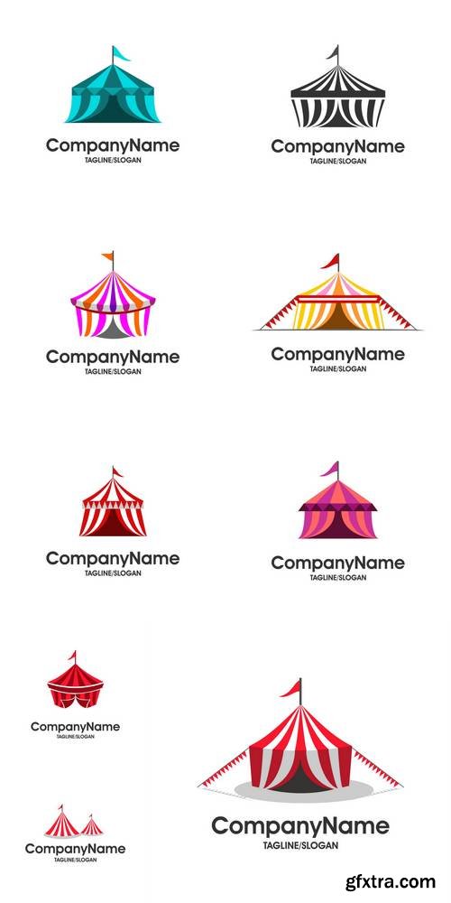 Circus Tent Logo Icon Vector