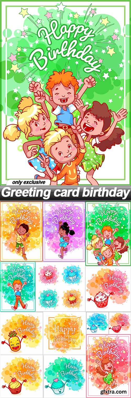 Greeting card birthday - 13 EPS