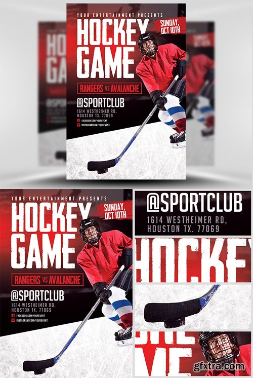 Hockey Game Flyer Template