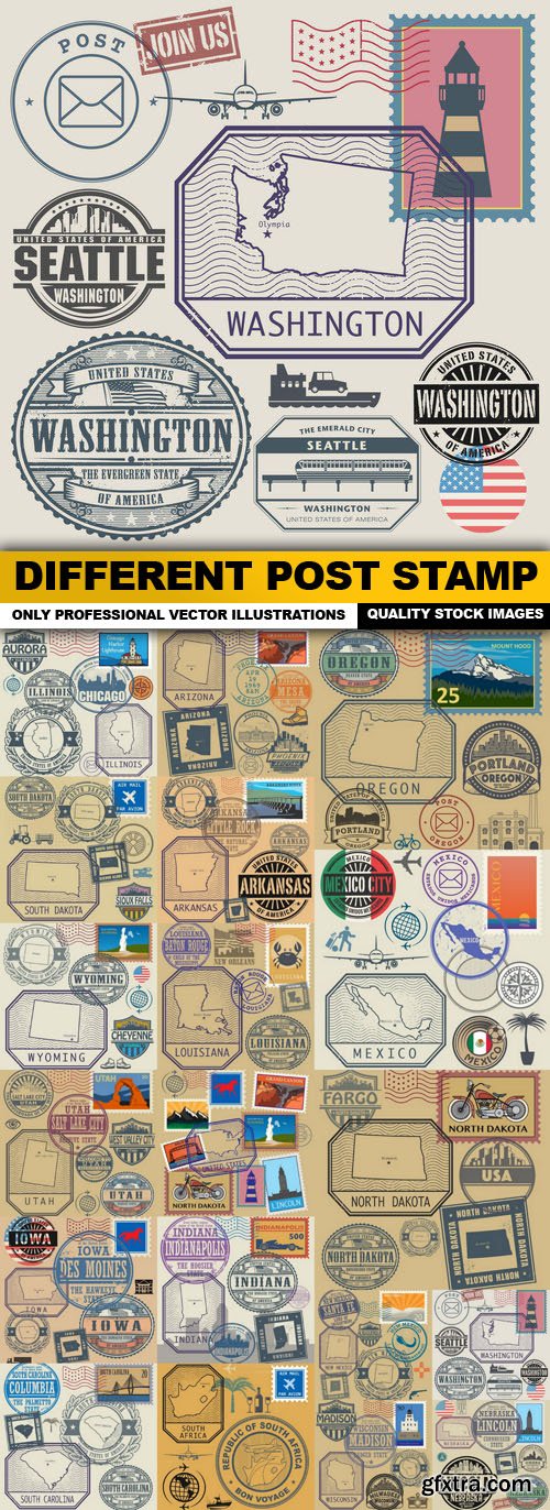 Different Post Stamp - 20 Vector