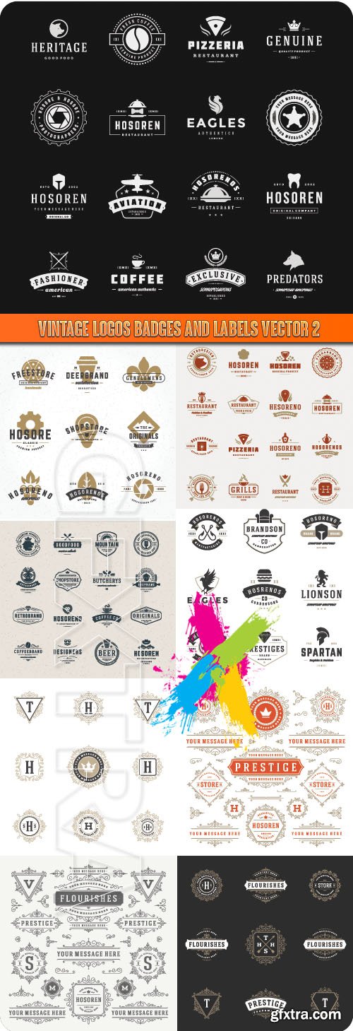 Vintage logos badges and labels vector 2