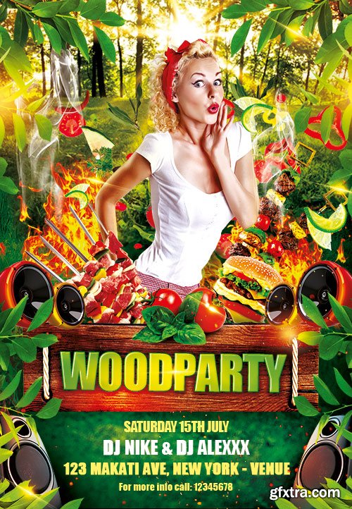 Woodparty Flyer PSD Template