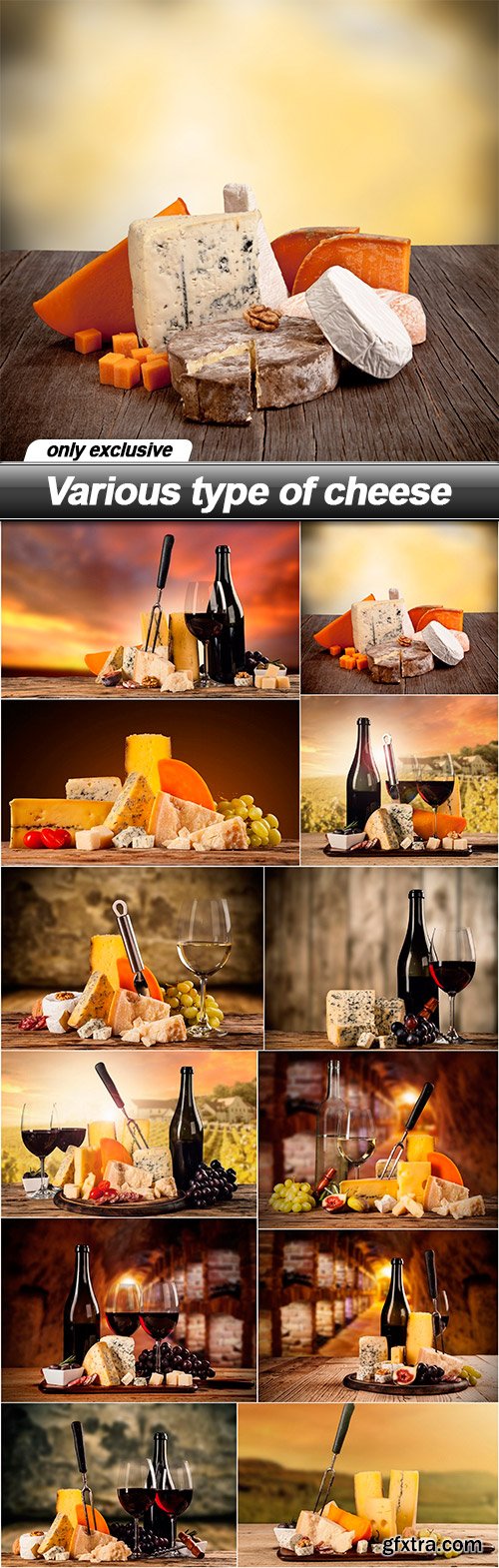 Various type of cheese - 12 UHQ JPEG