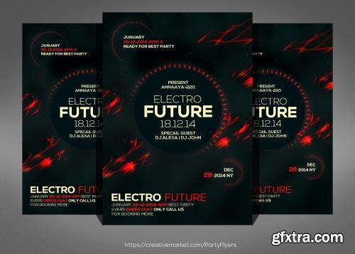 CreativeMarket Electro Future Concert Flyer 576061