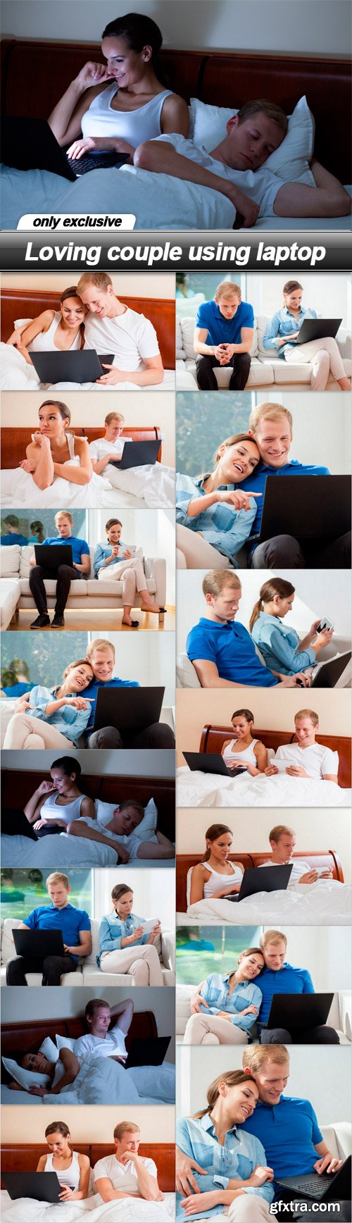 Loving couple using laptop - 15 UHQ JPEG