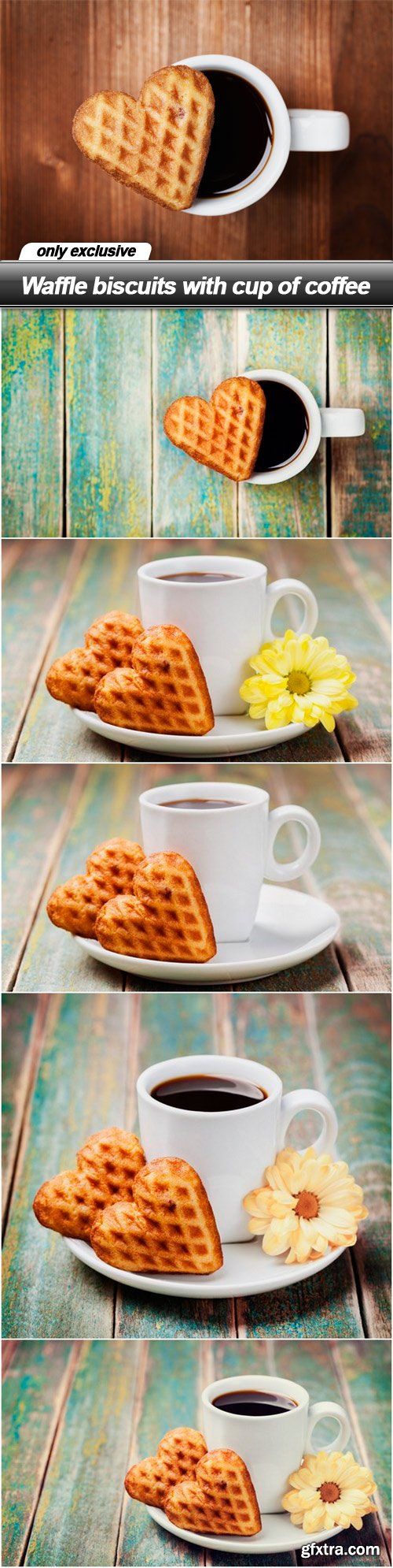 Waffle biscuits with cup of coffee - 6 UHQ JPEG