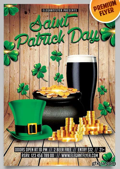 Saint Patrick Day – Flyer PSD Template + Facebook Cover