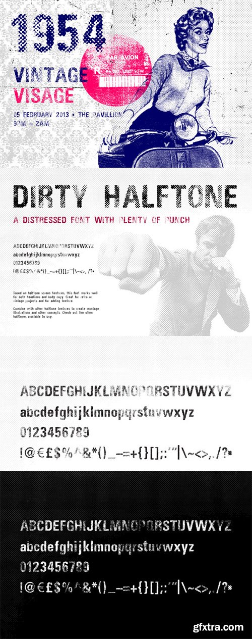 Dirty Halftone Font - CM 4688