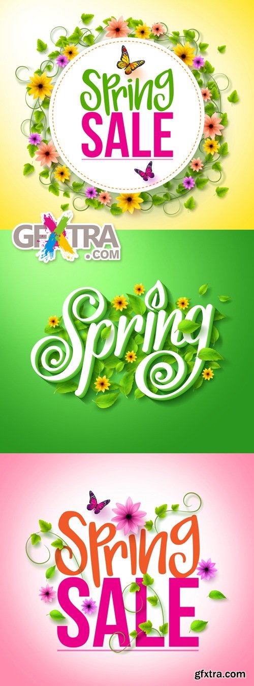 Spring Sale Backgrounds Vector 2