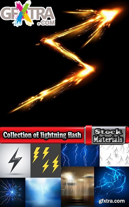 Collection of lightning flare flash light effect icon web design element vector image 25 EPS