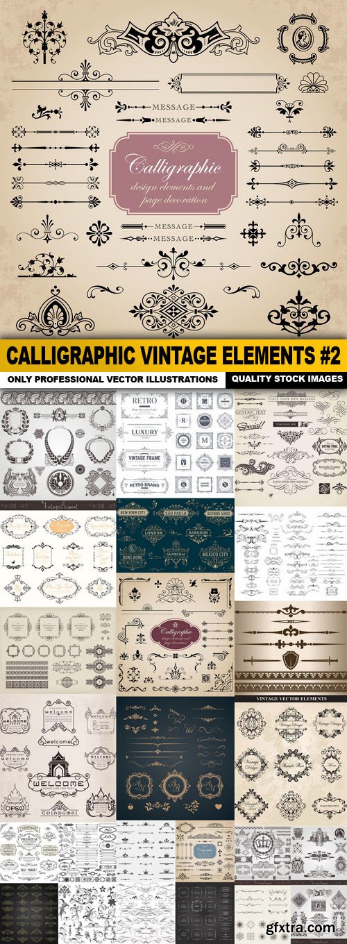 Calligraphic Vintage Elements #2 - 25 Vector