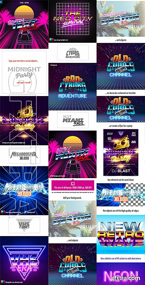 GraphicRiver - 80s Text Mock-Ups 15166140