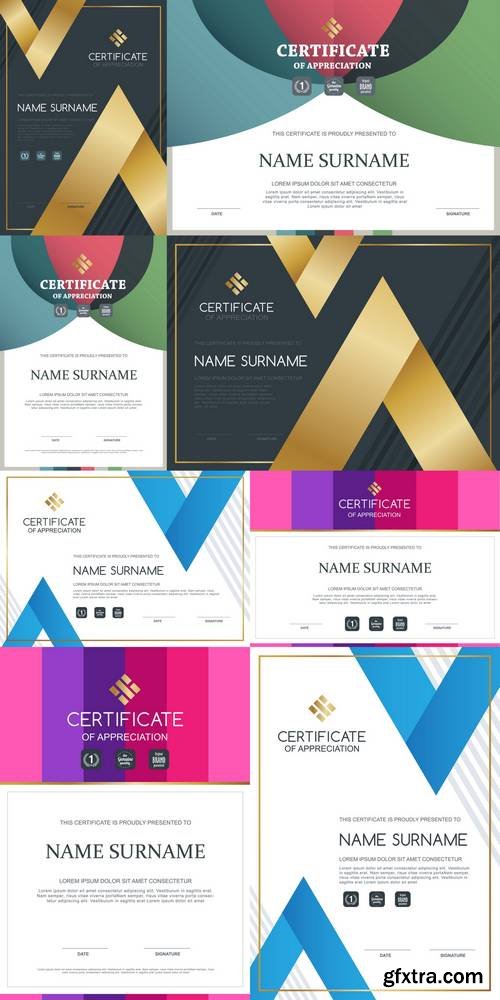 Certificate Template with Clean and Modern Pattern