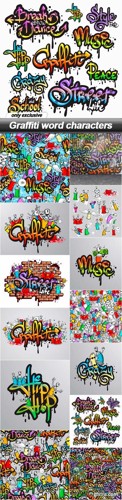 Graffiti word characters - 13 EPS