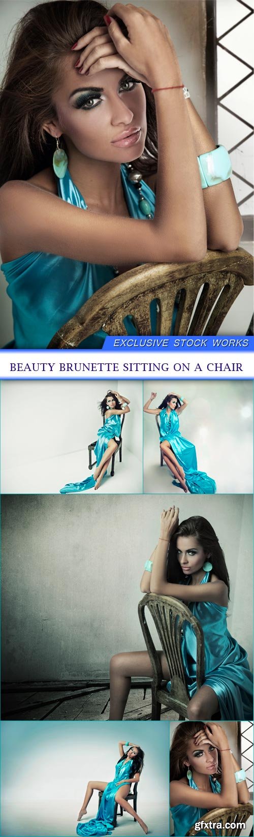 beauty brunette sitting on a chair 5X JPEG