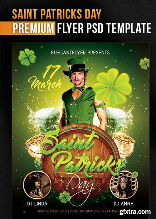 Saint Patricks Day Flyer PSD Template + Facebook Cover
