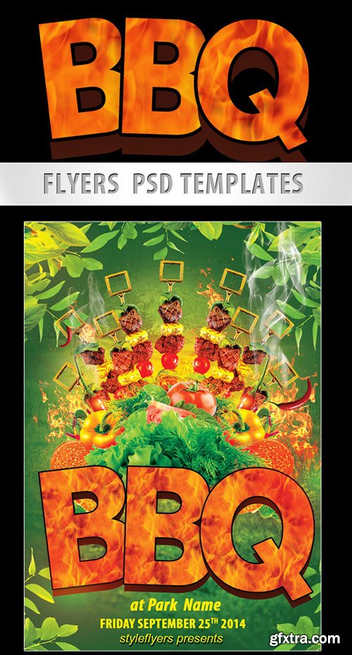 BBQ PSD Flyer Template PSD Template + Facebook Cover