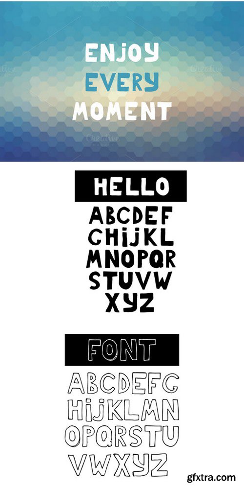 CM - Hand sketched fonts 2 in 1. Vector 583748