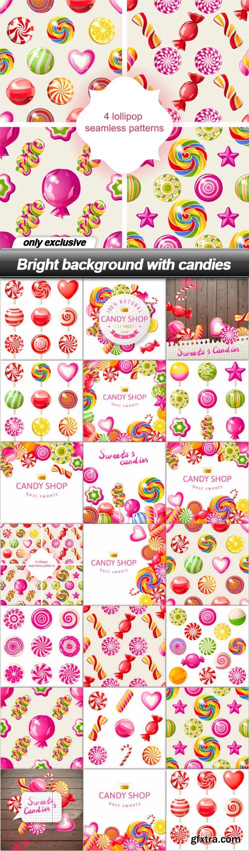 Bright background with candies - 20 EPS