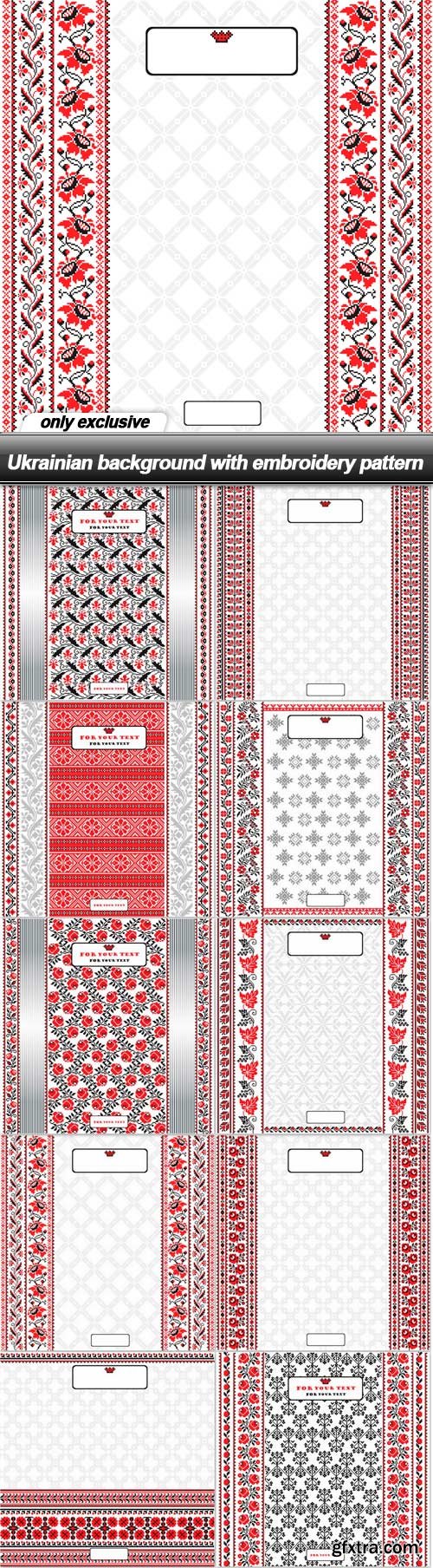 Ukrainian background with embroidery pattern - 10 EPS