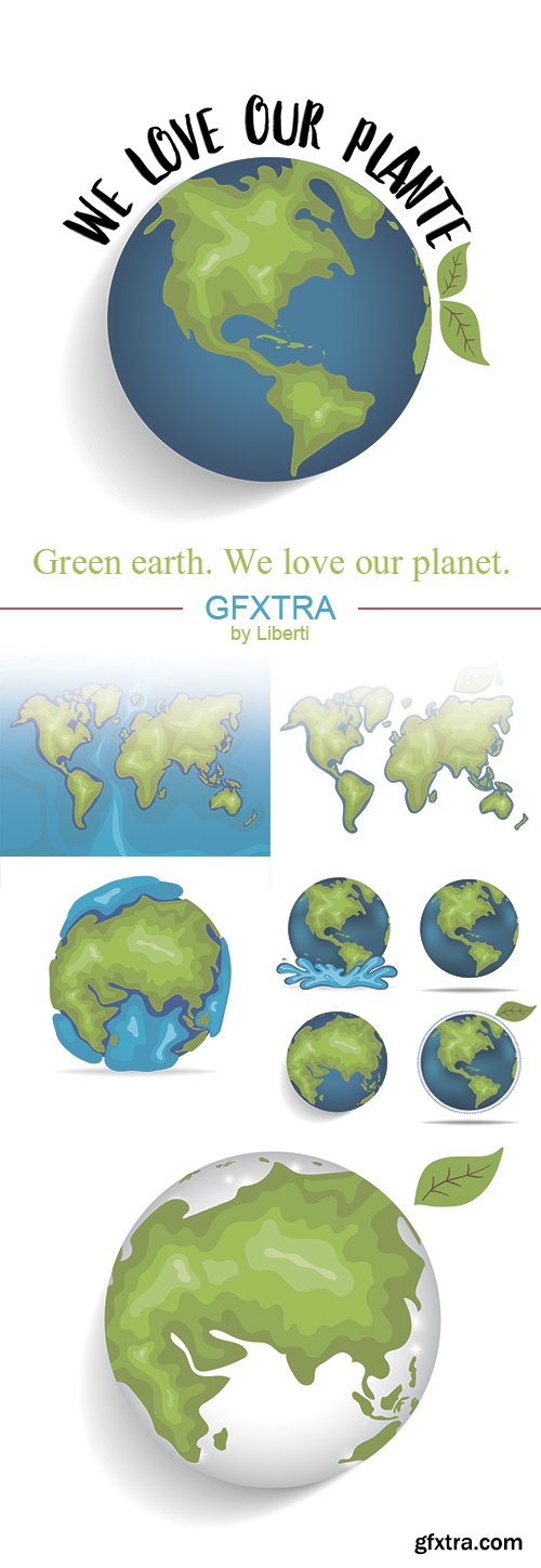 Green earth. We love our planet.