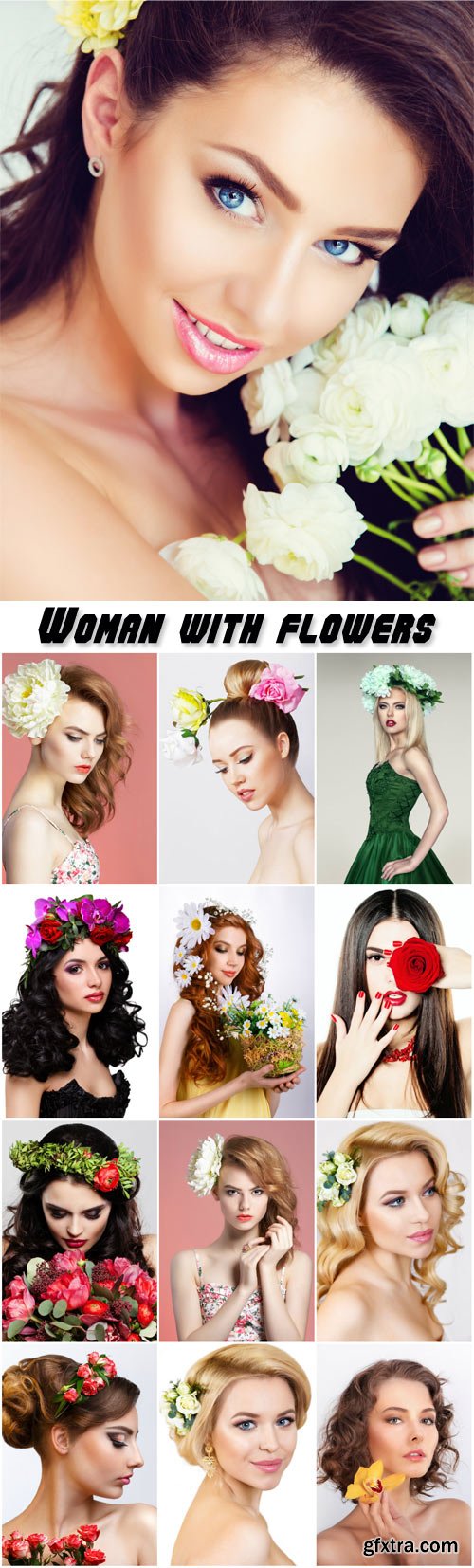 Alluring woman with flowers