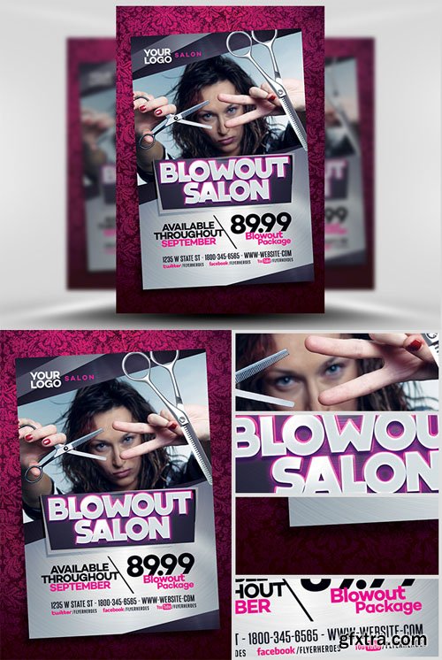 Blowout Hair Salon Flyer Template