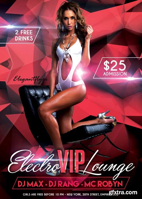 Electro VIP Lounge – Flyer PSD Template + Facebook Cover