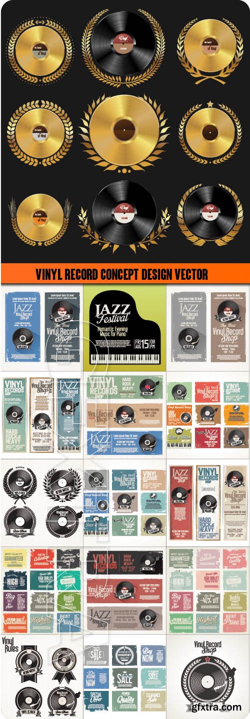 Vinyl record concept design vector