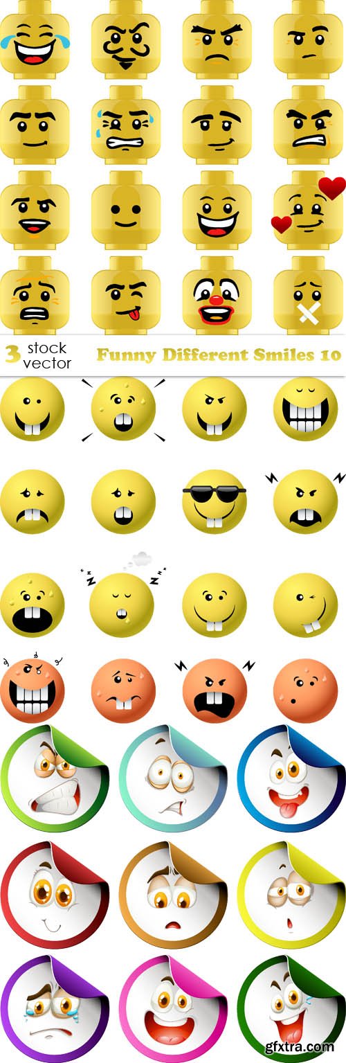 Vectors - Funny Different Smiles 10
